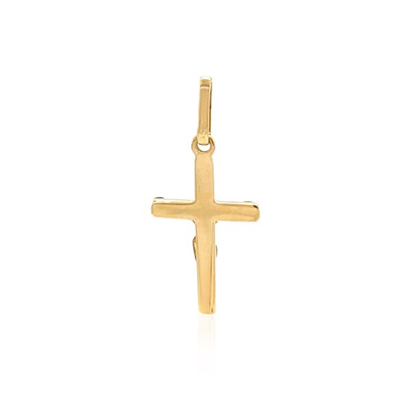 14k Two Tone Gold Crucifix Motif Pendant - Image 2