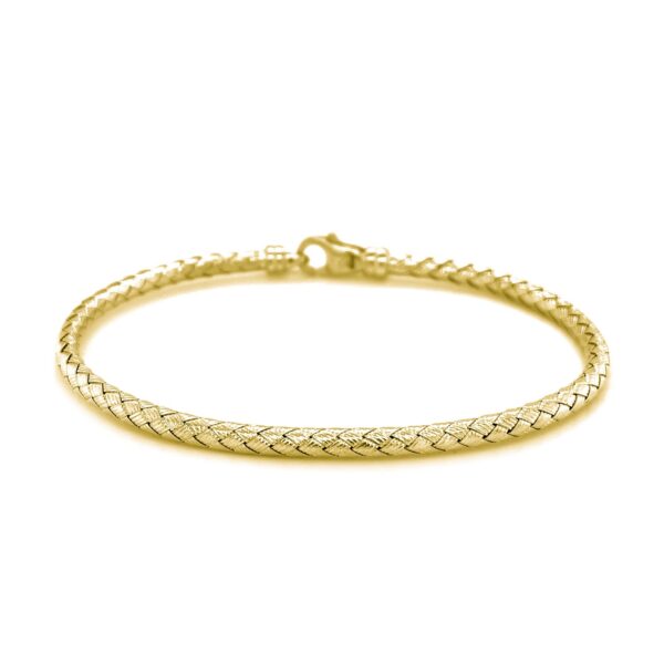 Fancy Weave Bangle in 14k Yellow Gold (3.0mm) - Image 2