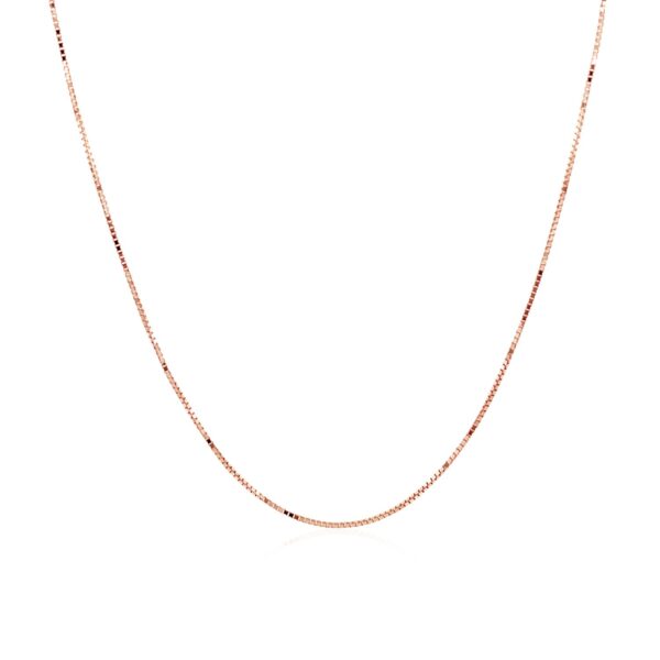 14k Rose Gold Classic Box Chain 0.6mm - Image 2