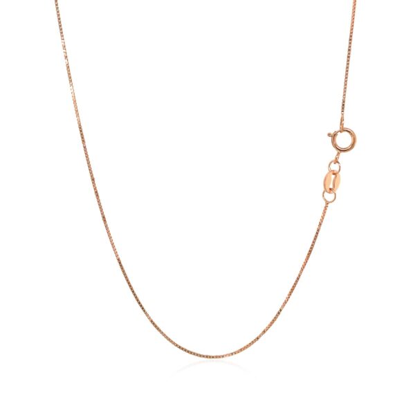 14k Rose Gold Classic Box Chain 0.6mm - Image 3