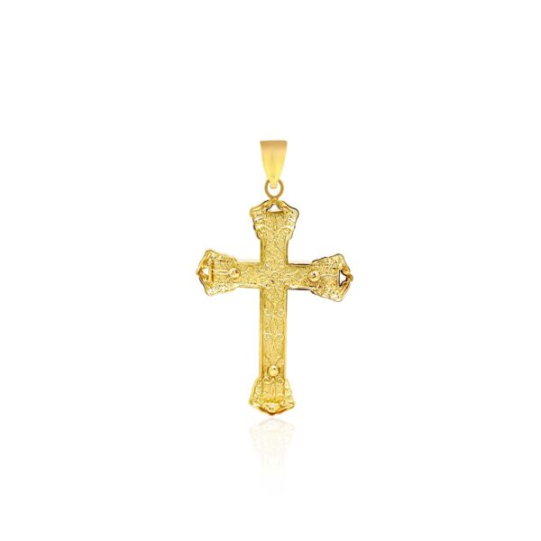 14k Yellow Gold Black Onyx Cross Pendant - Image 2