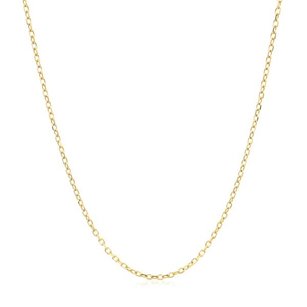 14k Yellow Gold Faceted Cable Link Chain 1.3mm - Image 2