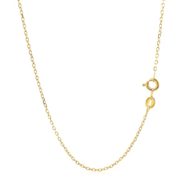 14k Yellow Gold Faceted Cable Link Chain 1.3mm - Image 3