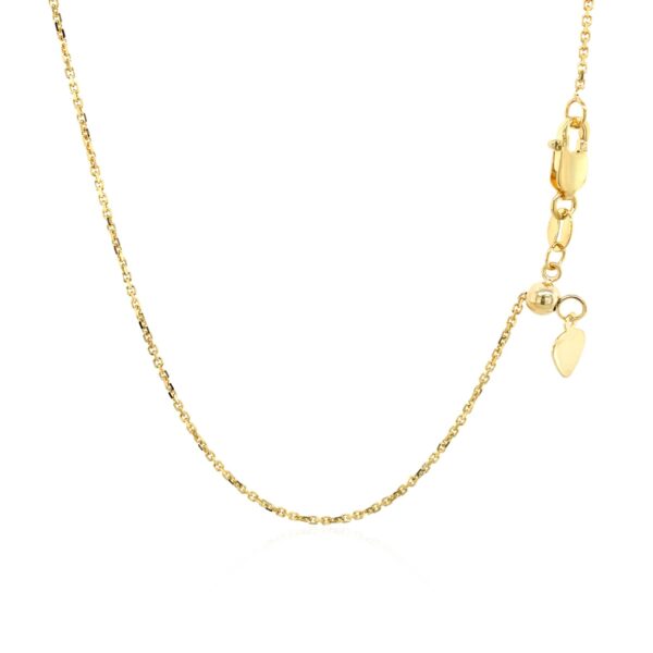 10k Yellow Gold Adjustable Cable Chain 0.9mm - Image 3