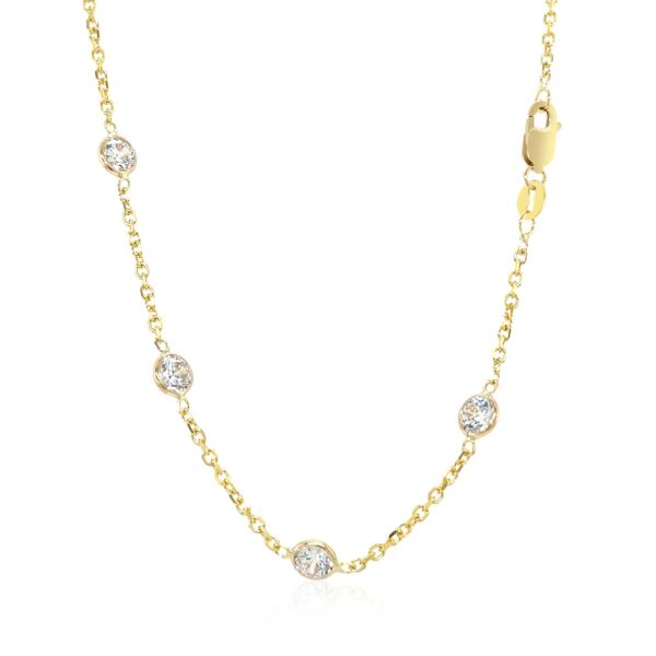 14k Yellow Gold CZ By the Yard Long Links - Image 3