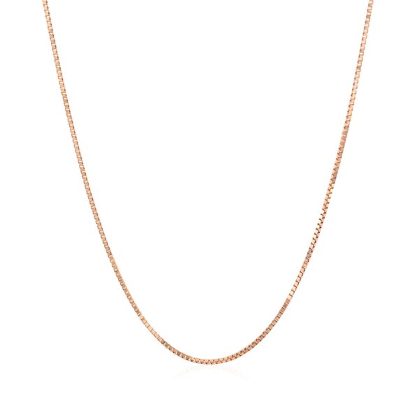 14k Rose Gold Classic Box Chain 0.8mm - Image 2