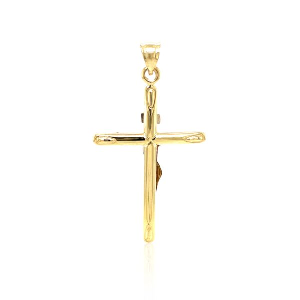 14k Two Tone Gold Cross Pendant - Image 2