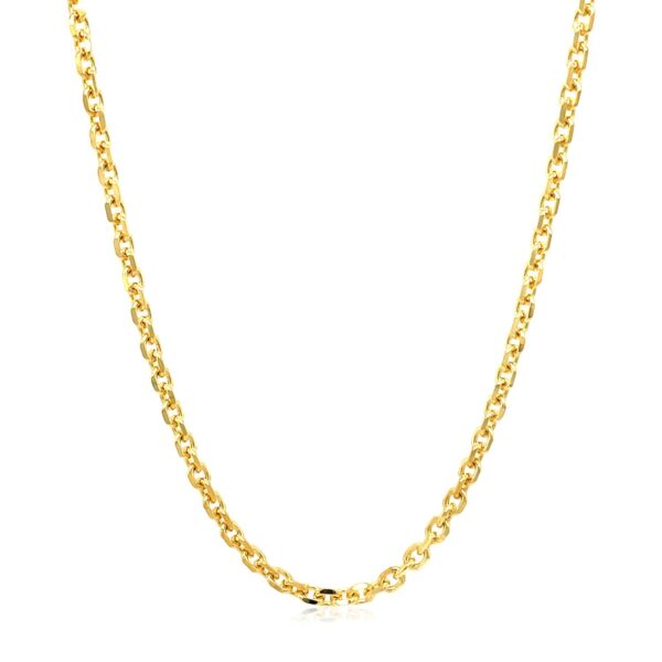 2.6mm 18k Yellow Gold Diamond Cut Cable Link Chain - Image 2