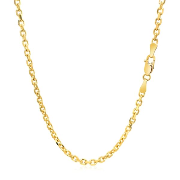 2.6mm 18k Yellow Gold Diamond Cut Cable Link Chain - Image 3