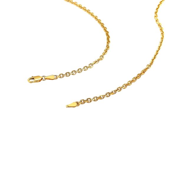 2.6mm 18k Yellow Gold Diamond Cut Cable Link Chain - Image 4