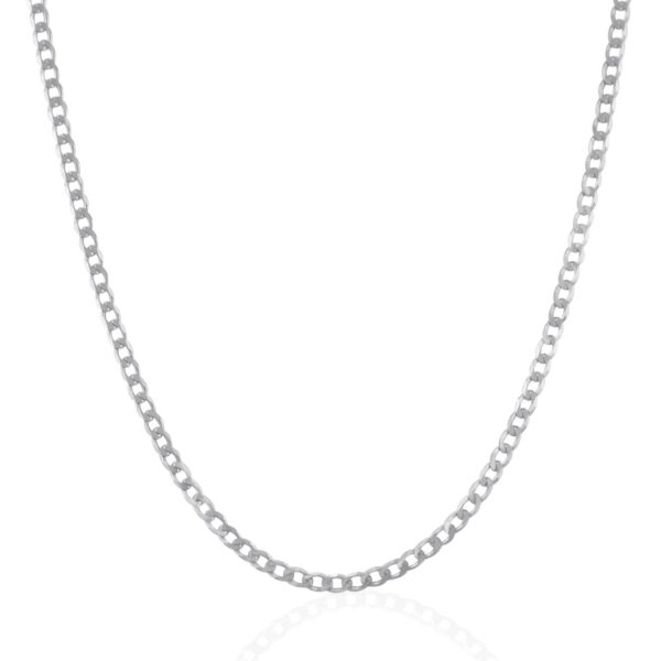 Rhodium Plated 3.0mm Sterling Silver Curb Style Chain - Image 2