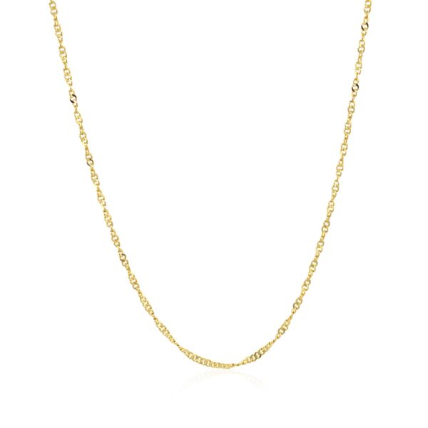 14k Yellow Gold Singapore Style Adjustable Chain (1.1 mm) - Image 2