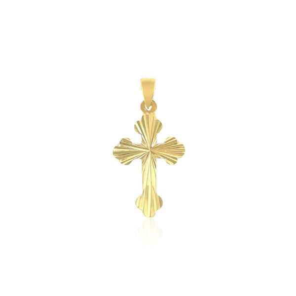 14k Tri Color Gold Cross Pendant - Image 2