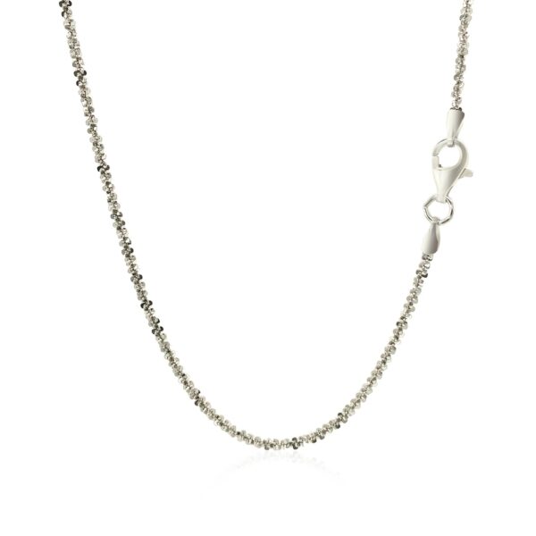 Rhodium Plated 1.7mm Sterling Silver Sparkle Style Chain - Image 3