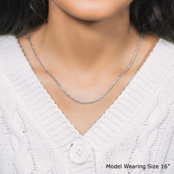 Sterling Silver 1.8mm Diamond Cut Rope Style Chain - Image 4