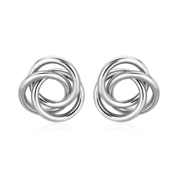 Polished Open Love Knot Earrings in Sterling Silver