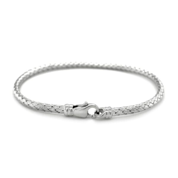 Fancy Weave Bangle in 14k White Gold (3.0mm) - Image 2