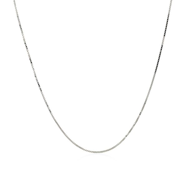 14k White Gold Adjustable Box Chain 0.6mm - Image 2