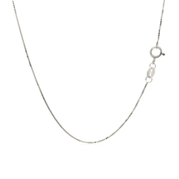 14k White Gold Adjustable Box Chain 0.6mm - Image 3