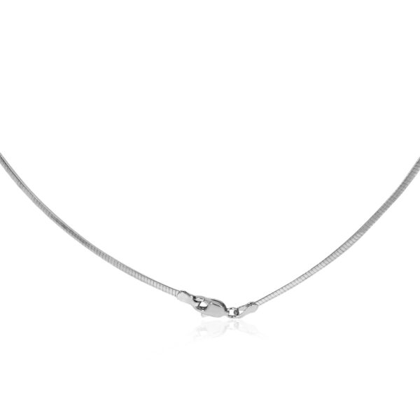 14k White Gold Classic Omega Style Chain (2 mm) - Image 3