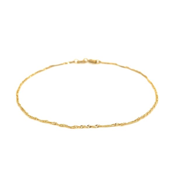 14k Yellow Gold Singapore Bracelet 1.0mm - Image 2