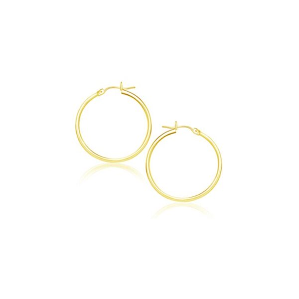 14k Yellow Gold Polished Hoop Earrings (20 mm)