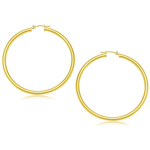 14k Yellow Gold Polished Hoop Earrings (50 mm)