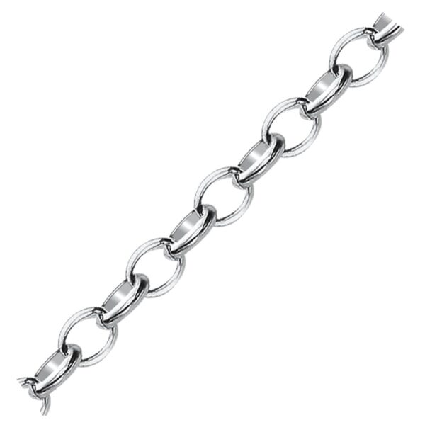 Sterling Silver Polished Charm Bracelet with Rhodium Plating - Image 2