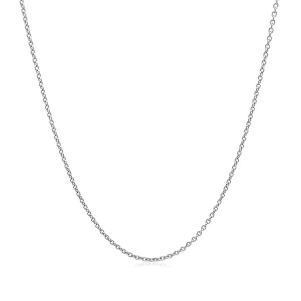 14k White Gold Round Cable Link Chain 1.1mm - Image 2