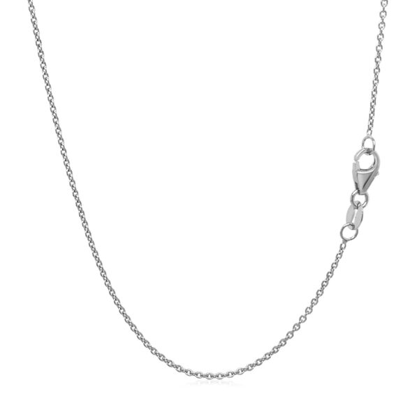 14k White Gold Round Cable Link Chain 1.1mm - Image 3