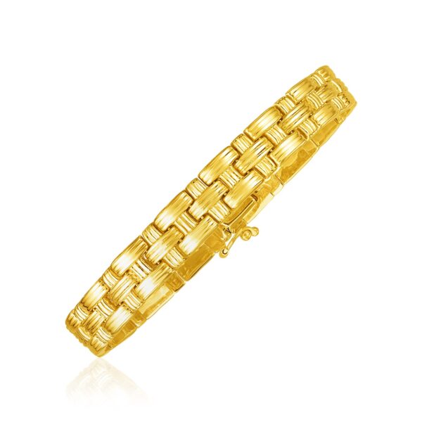 14k Yellow Gold Basket Weave Bracelet