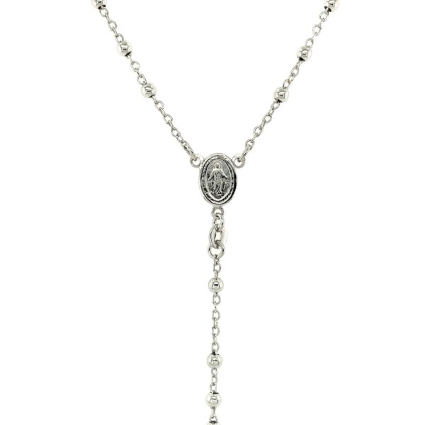 Fine Rosary Chain and Bead Necklace in Sterling Silver - Image 2