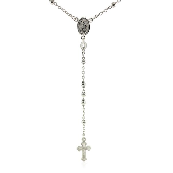 Fine Rosary Chain and Bead Necklace in Sterling Silver - Image 4