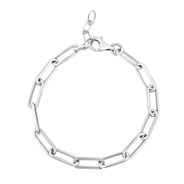 Sterling Silver Wide Paperclip Chain Bracelet - Image 2