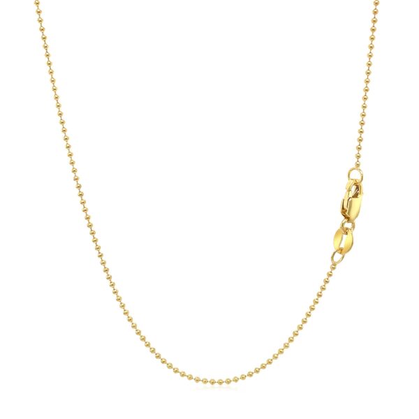 14k Yellow Gold Bead Chain 1.0mm - Image 3