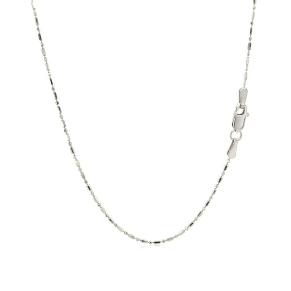 14k White Gold Diamond-Cut Bead Chain 1.0mm - Image 3