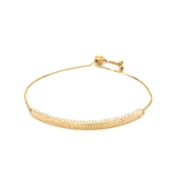 14k Yellow Gold Chain Bar Lariat Style Bracelet - Image 3