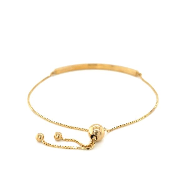 14k Yellow Gold Chain Bar Lariat Style Bracelet - Image 4