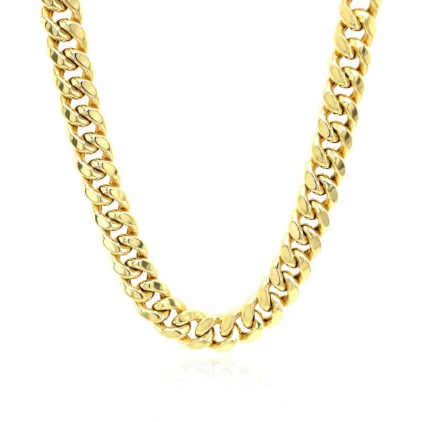 7.25mm 10k Yellow Gold Semi Solid Miami Cuban Chain - Image 2