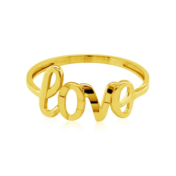 14k Yellow Gold Ring with Love - Image 2