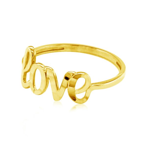 14k Yellow Gold Ring with Love - Image 3