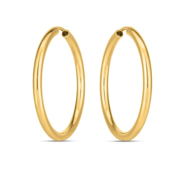 14k Yellow Gold Endless Round Hoop Earrings - Image 2