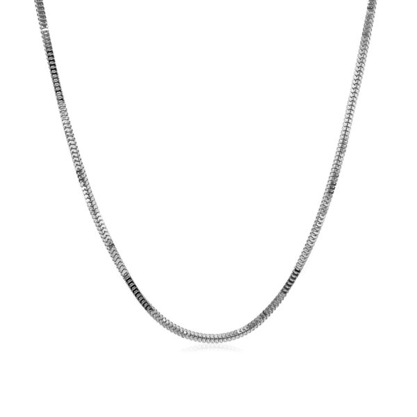 14k White Gold Milano Chain 1.1mm - Image 2