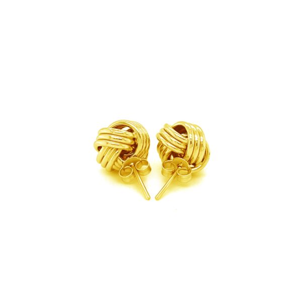 Love Knot Post Earrings in 14k Yellow Gold - Image 3