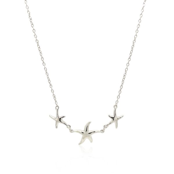 Sterling Silver Necklace with Three Starfish - Image 2