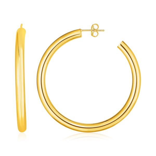 14k Yellow Gold Polished Hoop Earrings