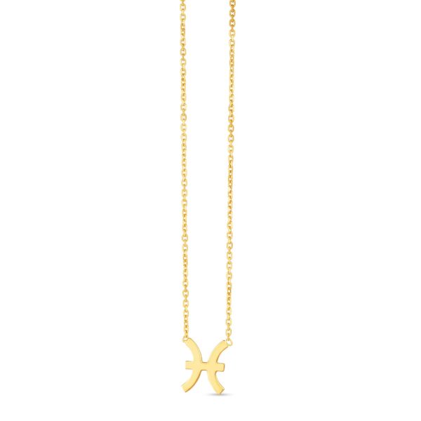 14K Yellow Gold Pisces Necklace