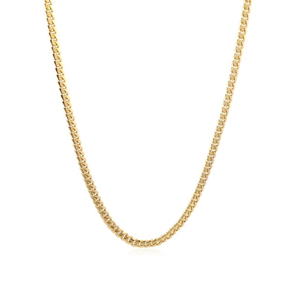 3.2mm 14k Yellow Gold Classic Solid Miami Cuban Chain - Image 2