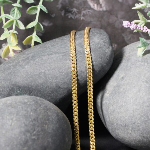 3.2mm 14k Yellow Gold Classic Solid Miami Cuban Chain - Image 4