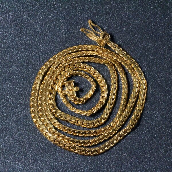 3.2mm 14k Yellow Gold Classic Solid Miami Cuban Chain - Image 6